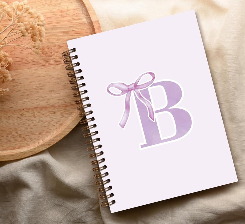 foedor Purple Bow Journal Notebook for Girls,Initial B Journals Personalized Diary Gifts for Teen Girl Kids,Monogrammed Gifts for Women,Trendy Coquette Cute Hardcover Spiral Notebook 5.5 x 8.3 - Image 5
